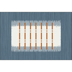 Casual striped rug blue and white polyester rug machine washable non-slip rug for the bedroom