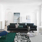 Unique striped watercolor print rug green and white simple rug polyester washable non-slip backing rug for the living room
