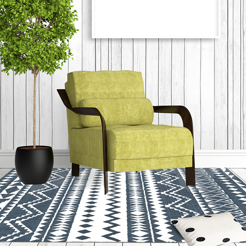 Navy Blue Rug Bohemian Tribal Geometric Rug Polyester Non-Slip Power Loom Living Room Rug