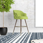 Navy Blue Rug Bohemian Tribal Geometric Rug Polyester Non-Slip Power Loom Living Room Rug