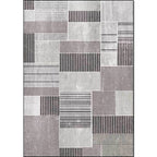 Stylish striped rug grey Casual rug polyester washable non-slip back rug for the living room