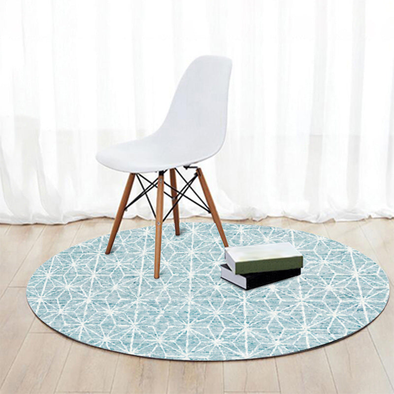 Cattle Rug Southwest Simple Geometric Grid Tribal Rug Polyester Non-slip Stain-resistant Area Rug