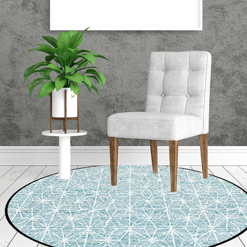 Cattle Rug Southwest Simple Geometric Grid Tribal Rug Polyester Non-slip Stain-resistant Area Rug
