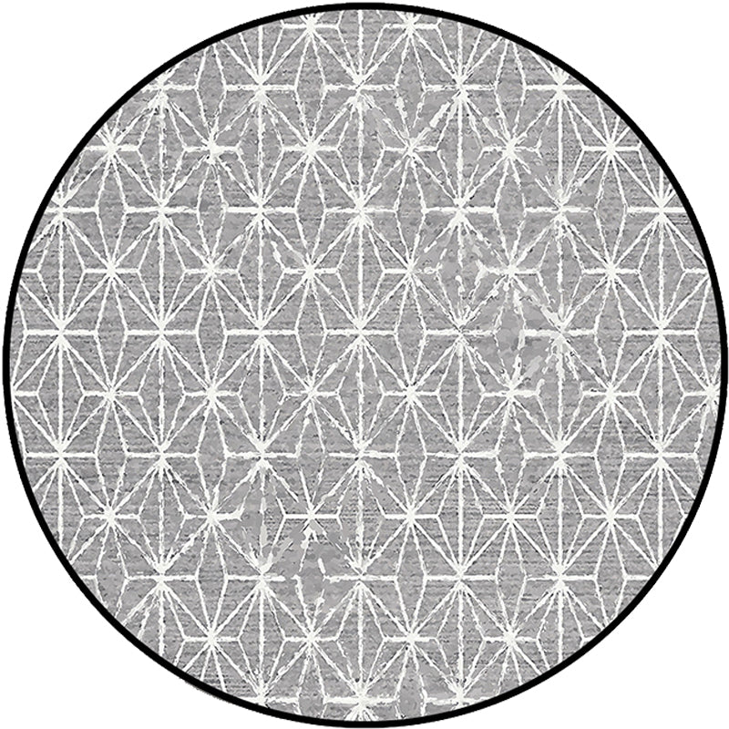 Cattle Rug Southwest Simple Geometric Grid Tribal Rug Polyester Non-slip Stain-resistant Area Rug