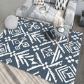 Marine-Indian Tribe Wallpaper Geometric Floor Covering Synthetic Washable Pet Friendly Stain Resistant Power Loom Rug