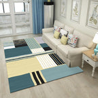 Modern striped rug green Simple rug Polyester Washable Non-slip backing Rug for the living room