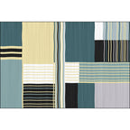 Modern striped rug green Simple rug Polyester Washable Non-slip backing Rug for the living room