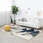 Contemporary geometric printed rug Gray Multicolored Polyester rug Machine washable Non-slip rug for the bedroom