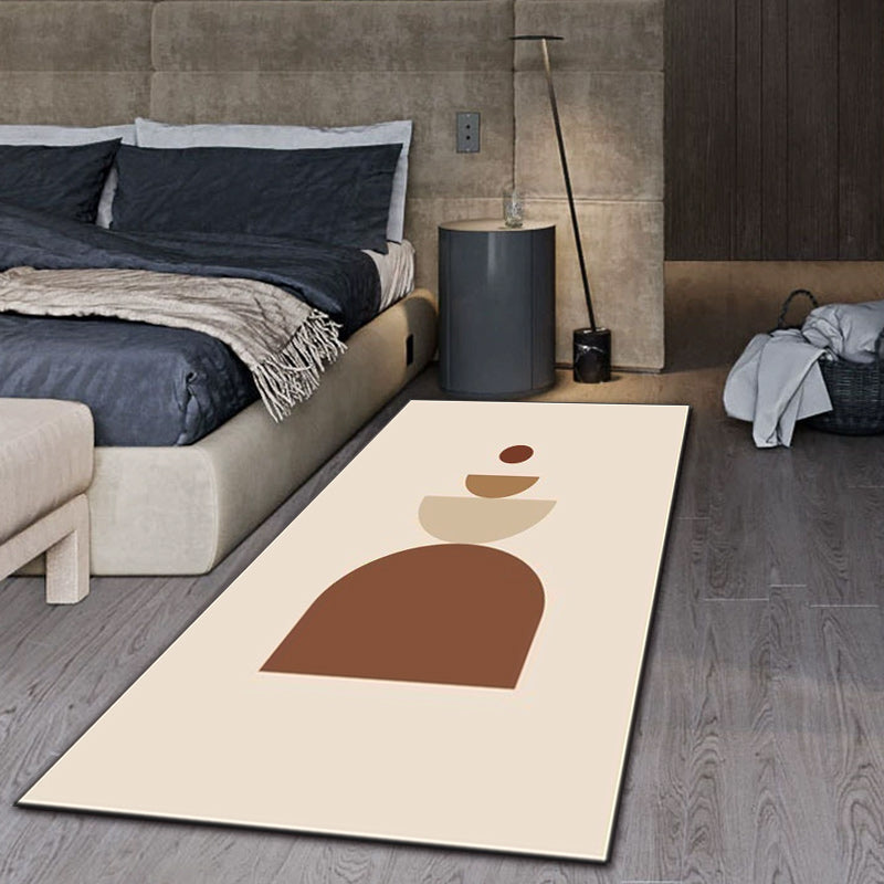 Light pink novelty rug polyester geometric pattern rug machine washable non-slip rug for the living room