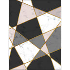 Black and Pink Modern Rug Polyester Color Block Rug Washable Non-Slip Back Rug for Living Room