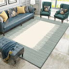 Simply striped rug light blue and beige modern rug polyester washable non-slip rug for the living room