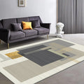 Stylish striped rug in gray and beige casual rug polyester washable non-slip backing living room rug