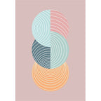 New Arrival Swirl Lines Pattern Rug Pink and Green Simple Rug Polyester Washable Non-Slip Backing Rug for Bedroom
