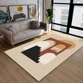 Khaki Multicolor Nordic Rug Polyester Abstract Rug Machine Washable Non-Slip Rug for the Living Room
