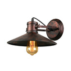 Metallic Saucer Wall Light Antique Style 1-Bulb Hallway Wall Light Lamp in Black/Rust
