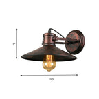 Metallic Saucer Wall Light Antique Style 1-Bulb Hallway Wall Light Lamp in Black/Rust