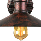 Metallic Saucer Wall Light Antique Style 1-Bulb Hallway Wall Light Lamp in Black/Rust