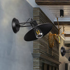Metallic Saucer Wall Light Antique Style 1-Bulb Hallway Wall Light Lamp in Black/Rust