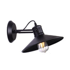 Metallic Saucer Wall Light Antique Style 1-Bulb Hallway Wall Light Lamp in Black/Rust