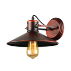 Metallic Saucer Wall Light Antique Style 1-Bulb Hallway Wall Light Lamp in Black/Rust