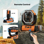 3-in-1 Camping Fan with LED Light & 20000mAh Power Bank – USB Rechargeable & Wireless