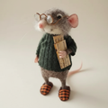 Handmade Felted Mouse Decoration | Eco-Friendly Wool | Holiday Ornament & Gift