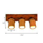 Wooden Cylinder Wall Lamp Rustic Stylish Wall Light in Beige for Bistro Restaurant