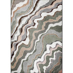 Simple swirl stripe pattern rug green casual rug polyester machine washable non-slip rug for bedroom