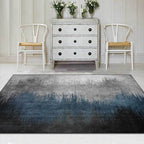 Unique striped ombre print carpet blue and gray simple carpet polyester washable non-slip backing carpet for the living room