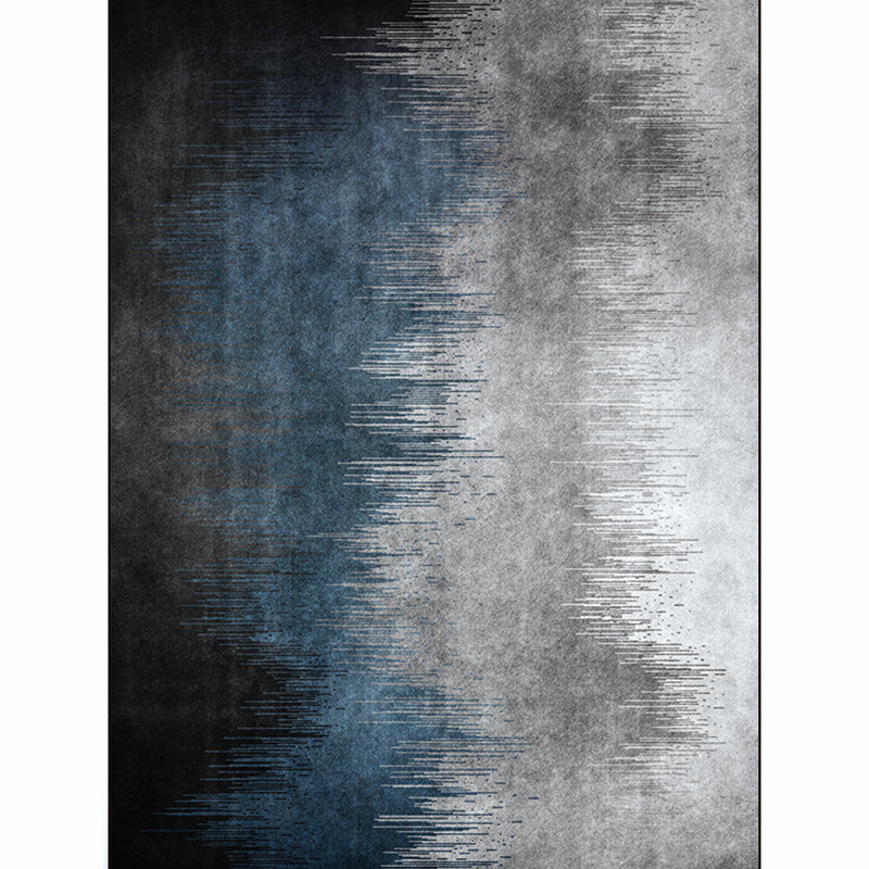 Unique striped ombre print carpet blue and gray simple carpet polyester washable non-slip backing carpet for the living room