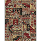 Red and brown bedroom carpet southwestern geometry floral pattern area rug polyester non-slip rug