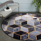 Gray Bedroom Rug Modern Geometric Diamond Pattern Rug Polyester Pet Friendly Washable Rug
