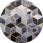 Gray Bedroom Rug Modern Geometric Diamond Pattern Rug Polyester Pet Friendly Washable Rug