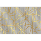 Modern Novelty Carpet in Gray Geometric Lines Pattern Carpet Polyester Washable Non-slip Area Rug for Home Decoration