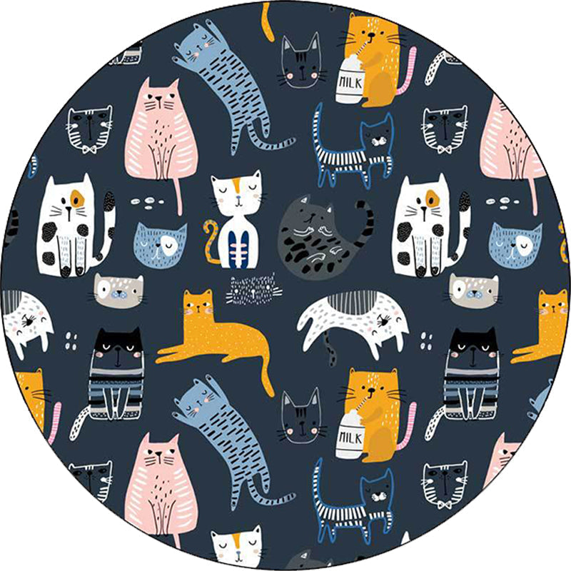 Simple children's carpet in white and blue animal giraffe penguin rabbit pattern carpet polyester washable carpet for the children's room