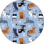 Simple children's carpet in white and blue animal giraffe penguin rabbit pattern carpet polyester washable carpet for the children's room