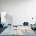 Unique abstract rug light blue simple rug polyester washable non-slip back rug for the living room
