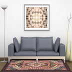 Southwest living room rug in red tribal irregular shape print rug polyester washable area rug
