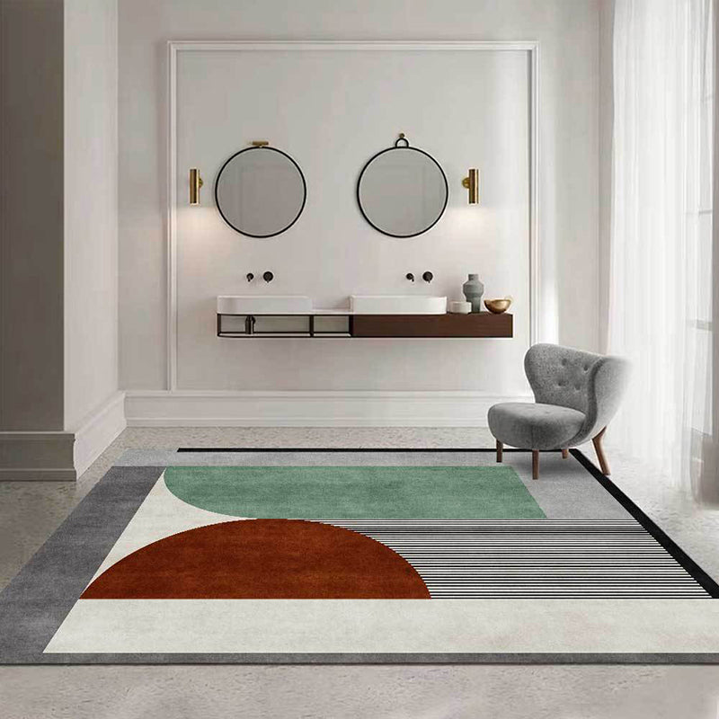 Colorful bedroom carpet Modern color block striped pattern rug Polyester stain-resistant non-slip rug