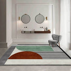 Colorful bedroom carpet Modern color block striped pattern rug Polyester stain-resistant non-slip rug