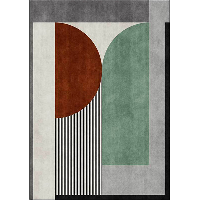 Colorful bedroom carpet Modern color block striped pattern rug Polyester stain-resistant non-slip rug