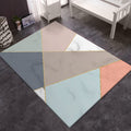 Multicolored bedroom rug Modern color block marble irregular shape pattern rug polyester washable rug