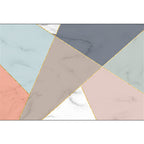 Multicolored bedroom rug Modern color block marble irregular shape pattern rug polyester washable rug