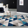 Modern living room rug Colorful geometric triangle print rug Polyester stain-resistant rug