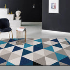 Modern living room rug Colorful geometric triangle print rug Polyester stain-resistant rug
