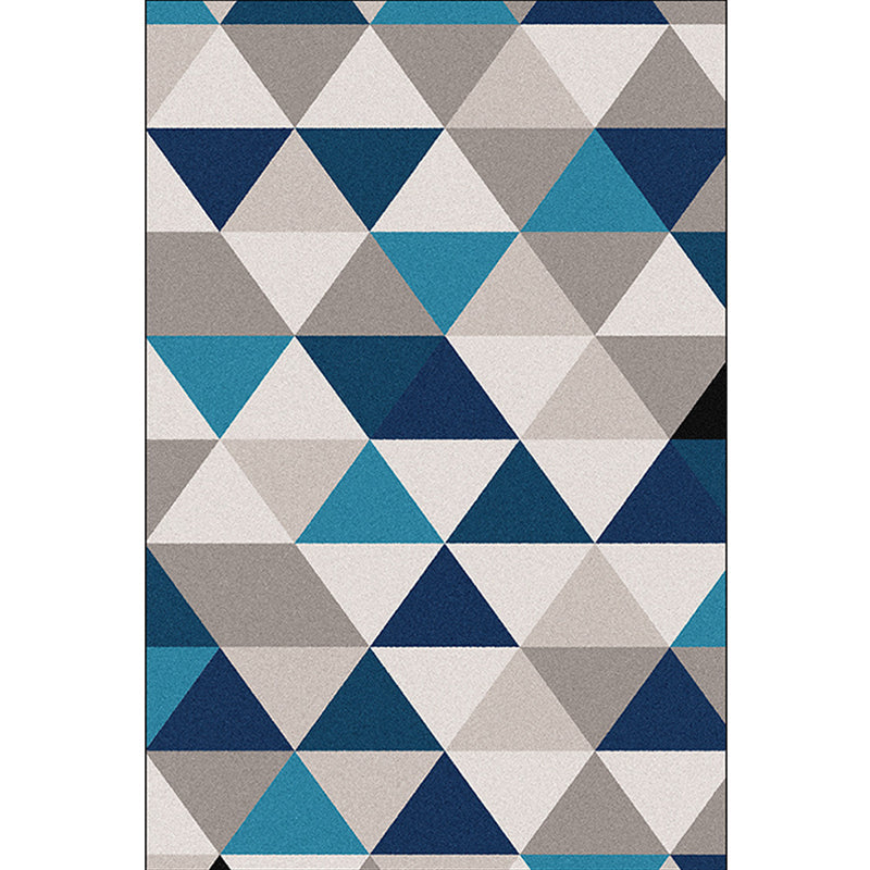 Modern living room rug Colorful geometric triangle print rug Polyester stain-resistant rug