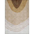 Novelty Living Room Rug Multicolor Color Block Wood Grain Print Rug Polyester Washable Pet-Friendly Rug