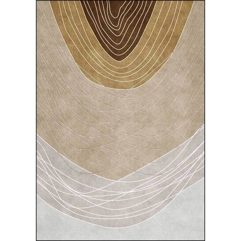 Novelty Living Room Rug Multicolor Color Block Wood Grain Print Rug Polyester Washable Pet-Friendly Rug