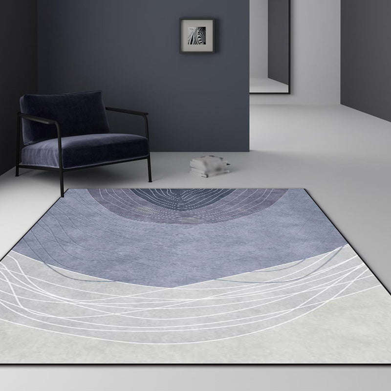 Novelty Living Room Rug Multicolor Color Block Wood Grain Print Rug Polyester Washable Pet-Friendly Rug