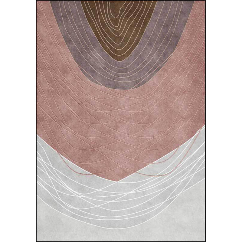 Novelty Living Room Rug Multicolor Color Block Wood Grain Print Rug Polyester Washable Pet-Friendly Rug